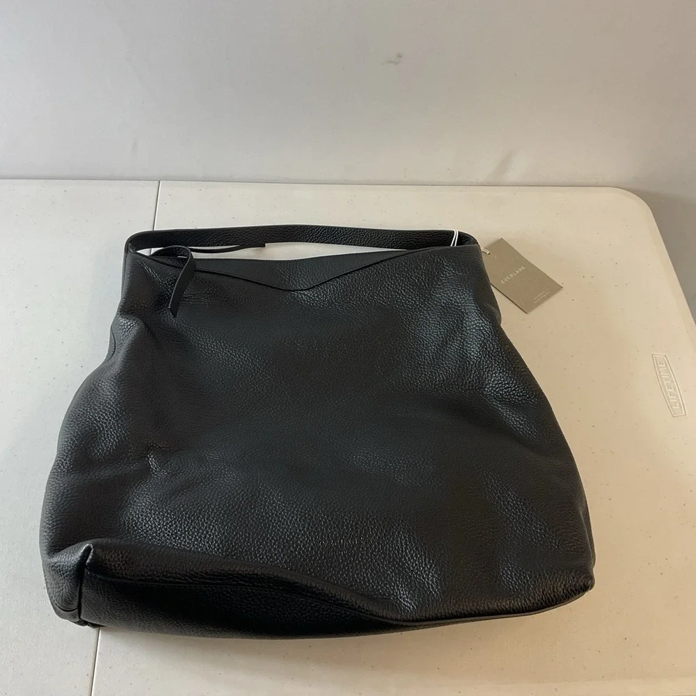 New Everlane The Boss Pebbled Leather Hobo Shoulder Bag‎ Black Italy Ethical
